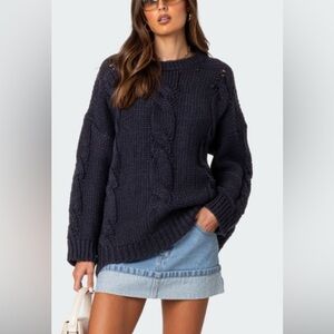 NWT PacSun Edikted Alene Oversized Cable Knit Sweater
